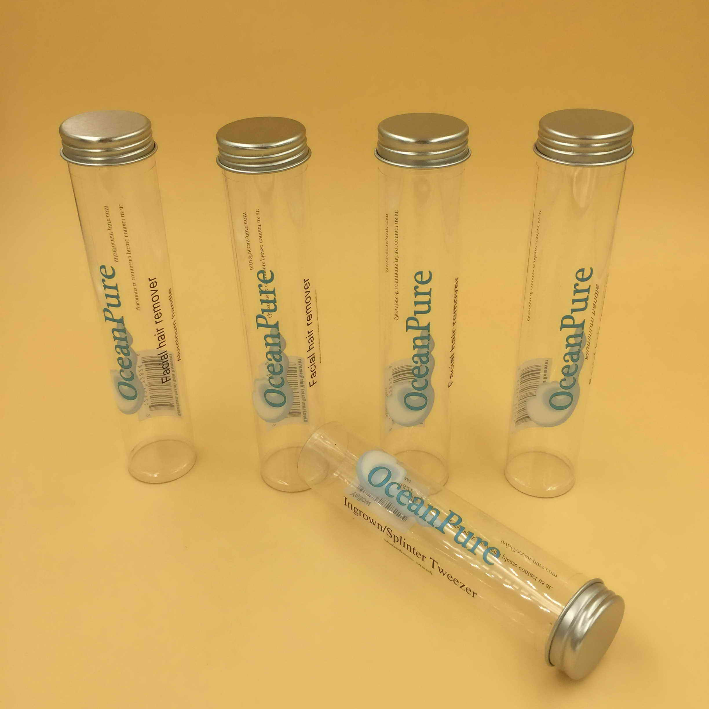 clear plastic tube wiht printing or labeling,clear printed tubes,clear